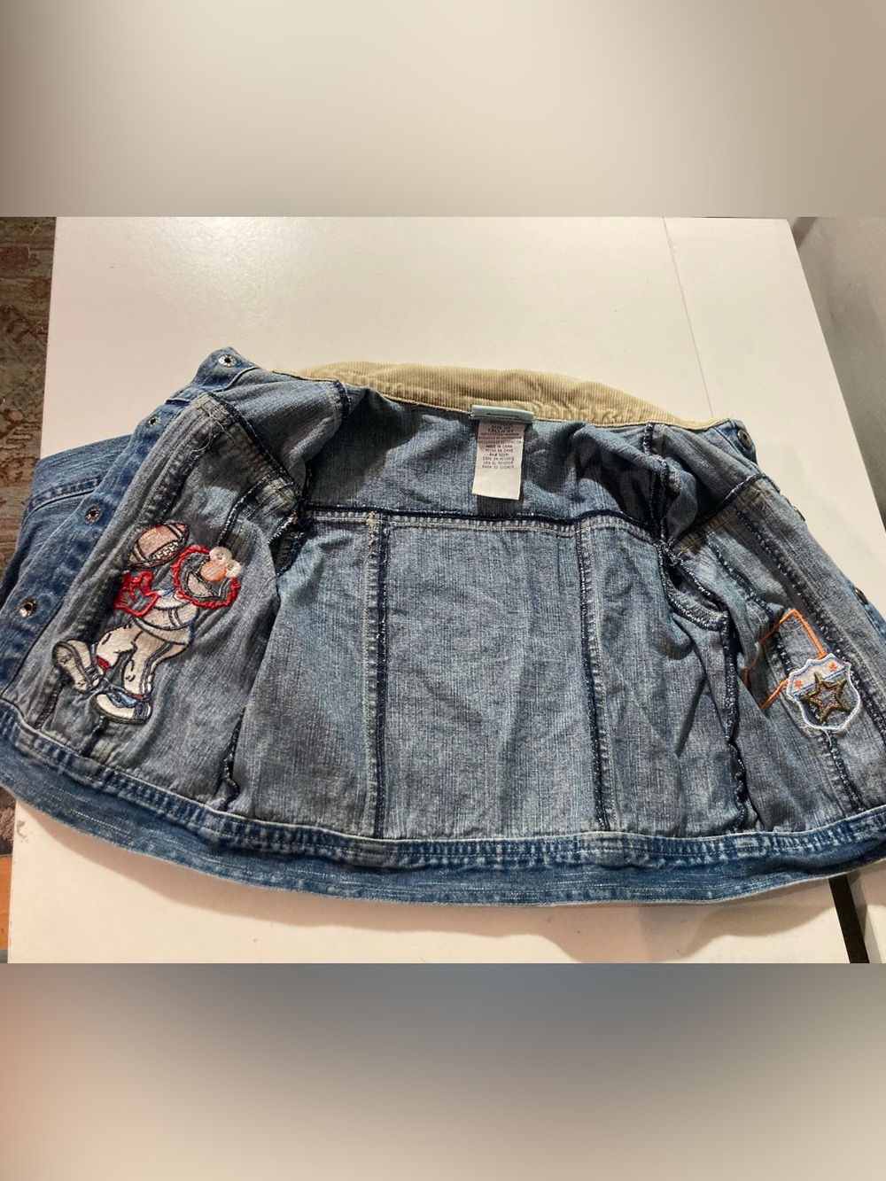 Sesame Street Vintage 2006 Denim Snap Front With Corduroy Collar Size 3T - Picture 12 of 16